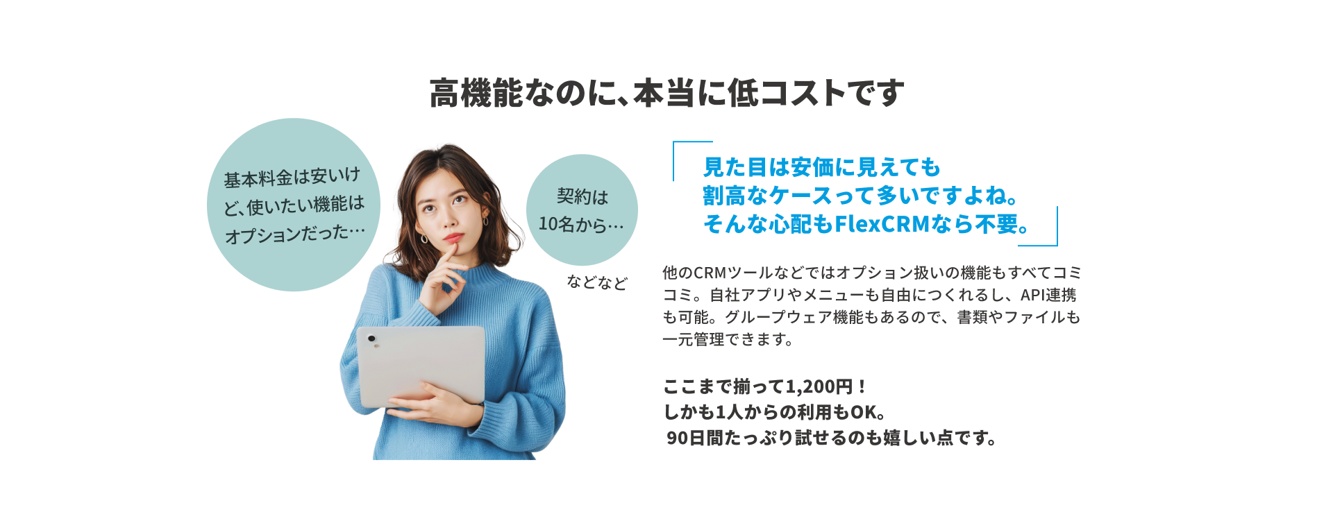 高機能なのに、本当に低コストです
